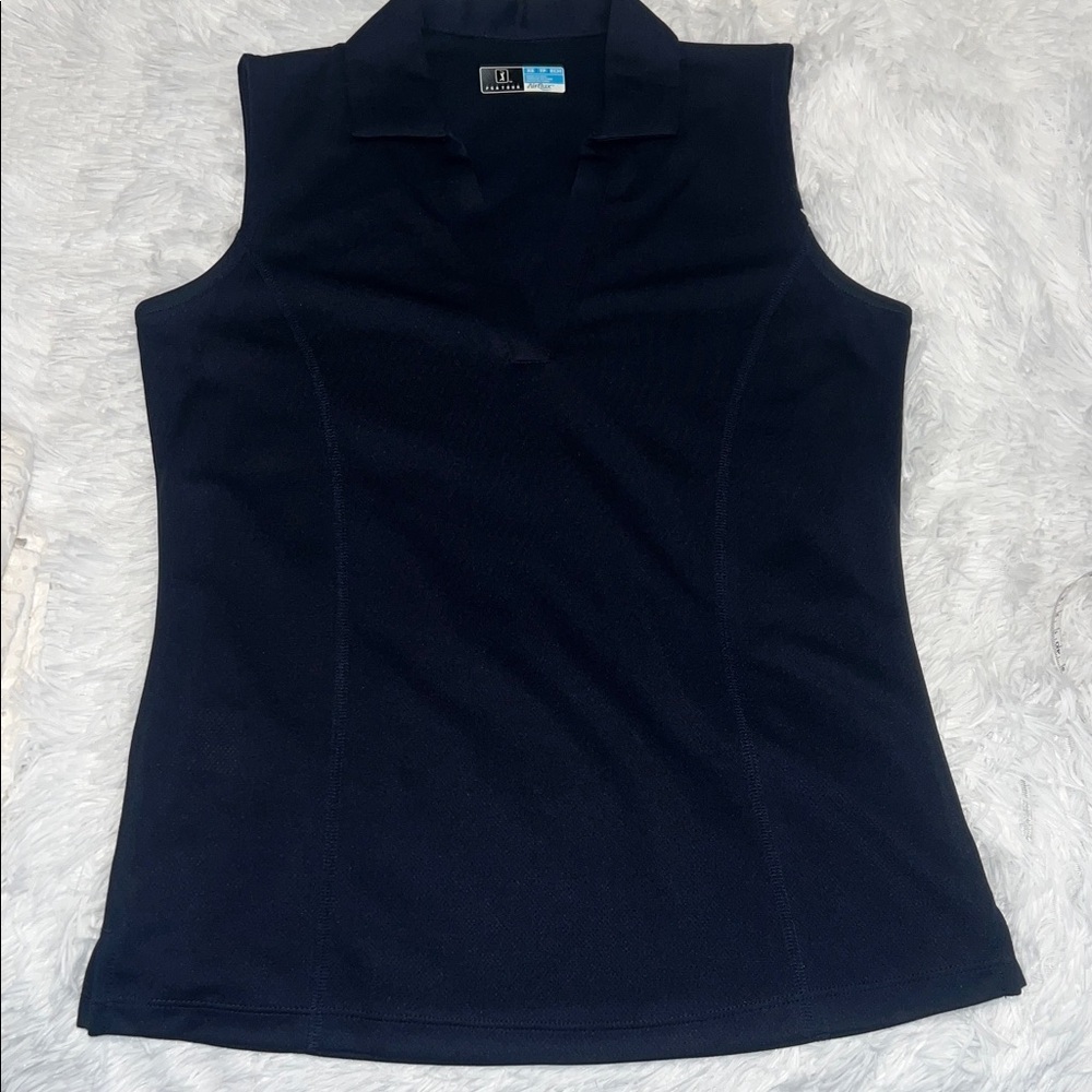 PGA TOUR Dark Blue Sleeveless Polo Top XS